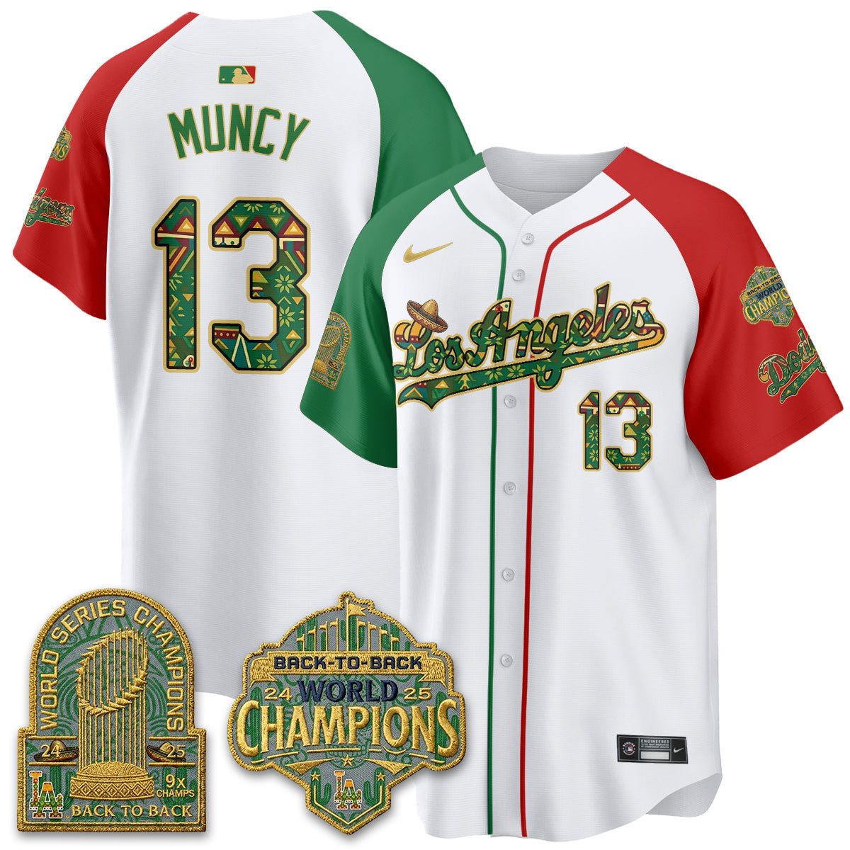 Los Angeles Dodgers x Mexican Heritage âLetâs Fiesta!â 2026 Limited Vapor Jersey - All Stitched