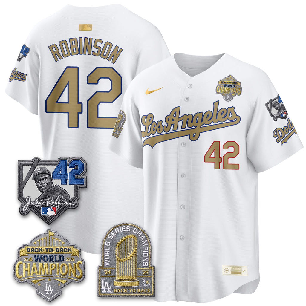 Los Angeles Dodgers 2026 New Era Gold Collection Vapor Limited Jersey - B2B Champs - All Stitched