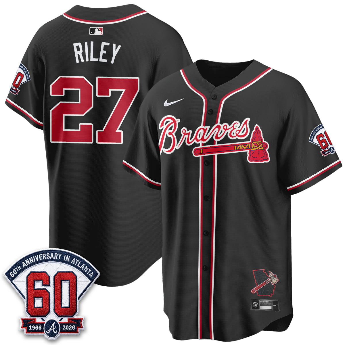 Atlanta Braves 2026 Black Out Style Vapor Limited Jersey - All Stitched