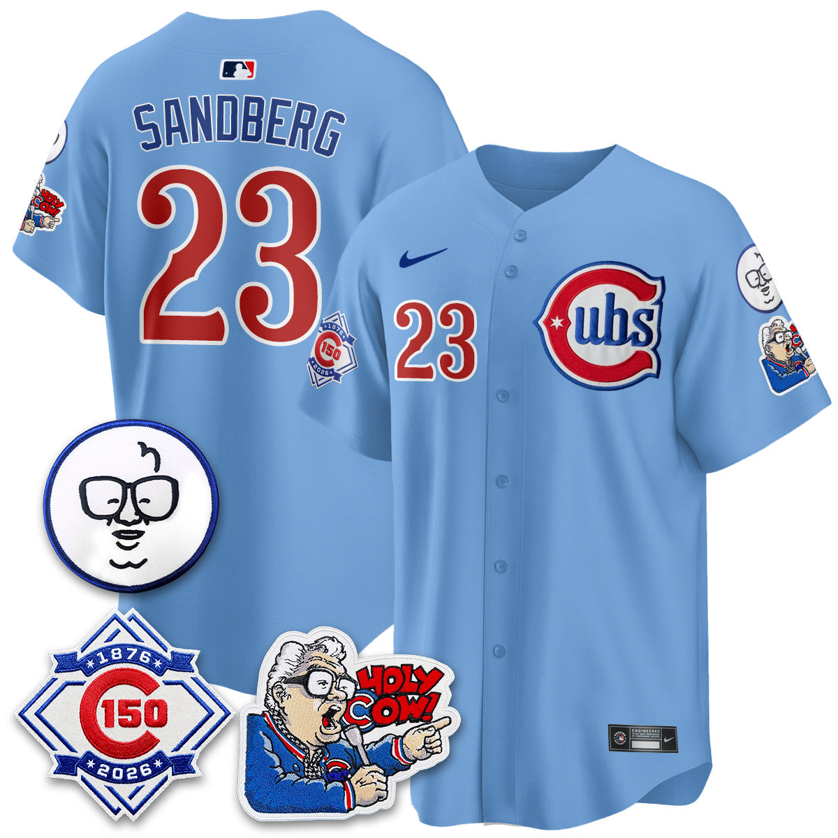 Chicago Cubs 150th Anniversary Harry Caray Holy Cow Vapor Premier Limited Jersey - All Stitched V2