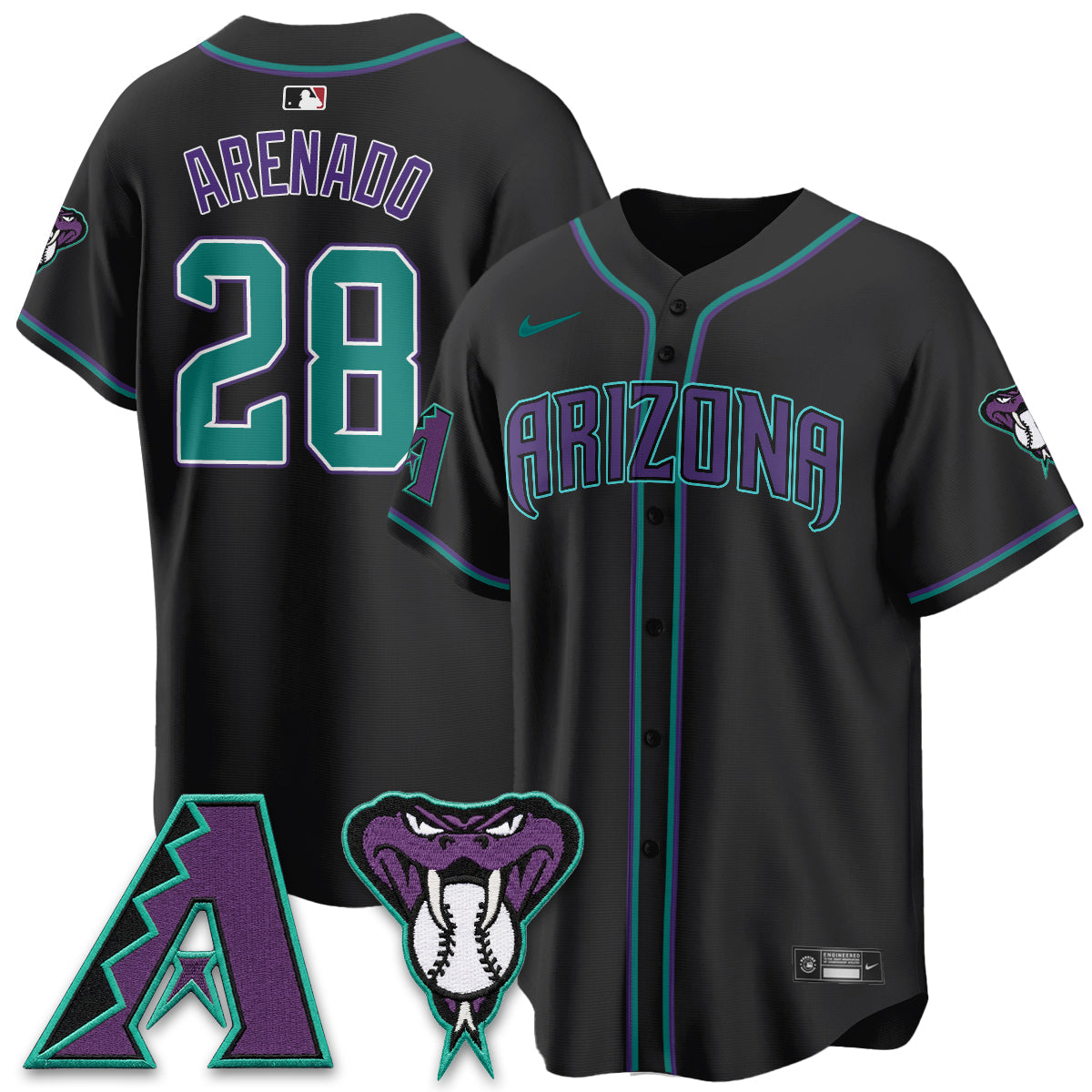 Arizona Diamondbacks Black Out Style Vapor Premier Limited Jersey - All Stitched