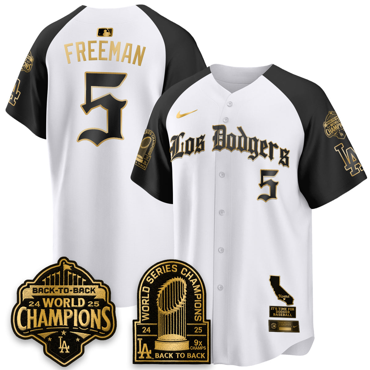 Los Angeles Dodgers World Series Champions Vapor Premier Limited Gothic Edition Jersey - All Stitched