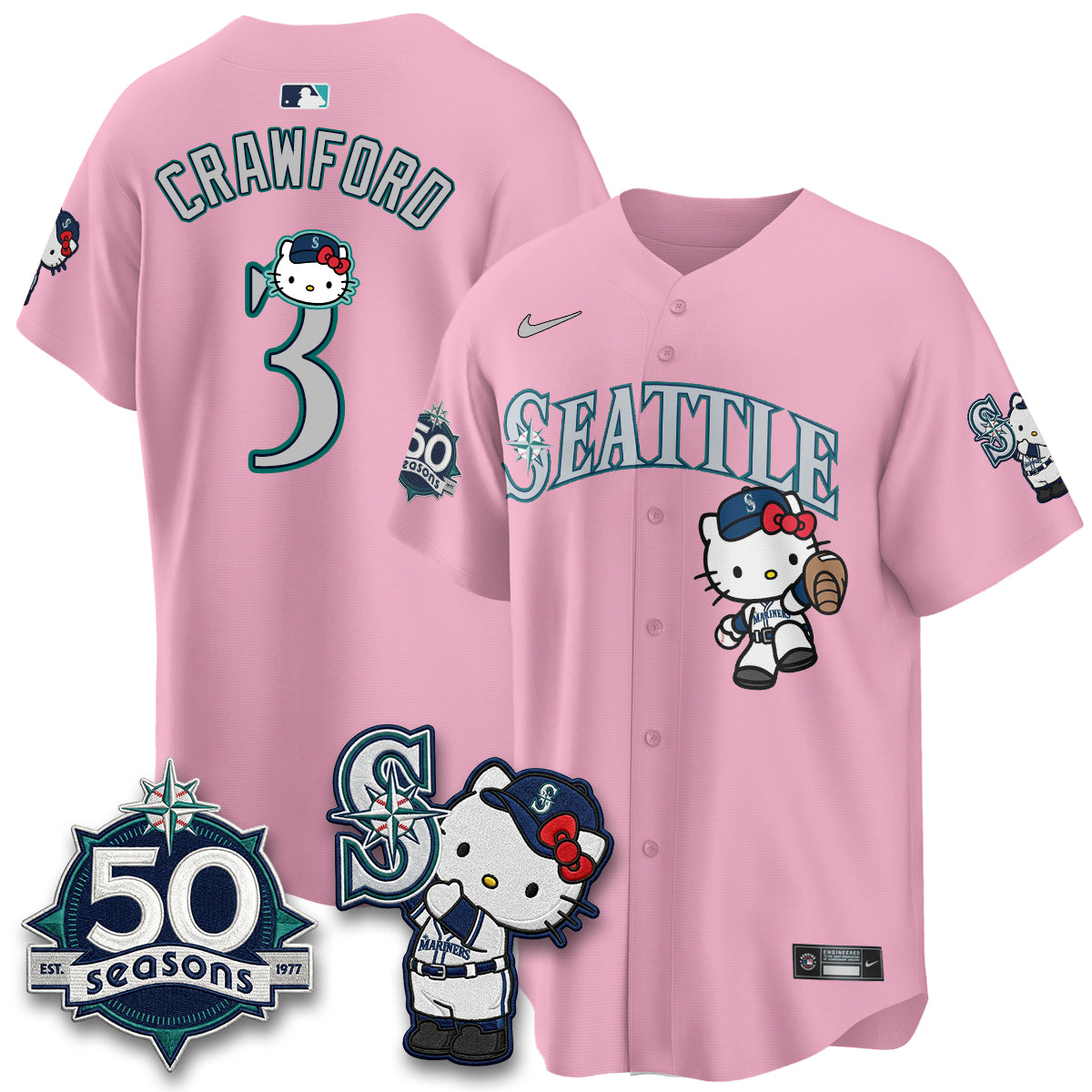 Seattle Mariners x Meow KT Night Limited Jersey - All Stitched V2