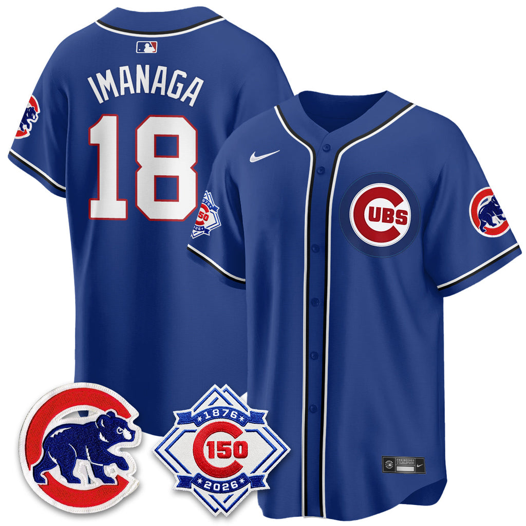 Chicago Cubs 150th Anniversary Black Out Style Vapor Premier Limited Jersey - All Stitched