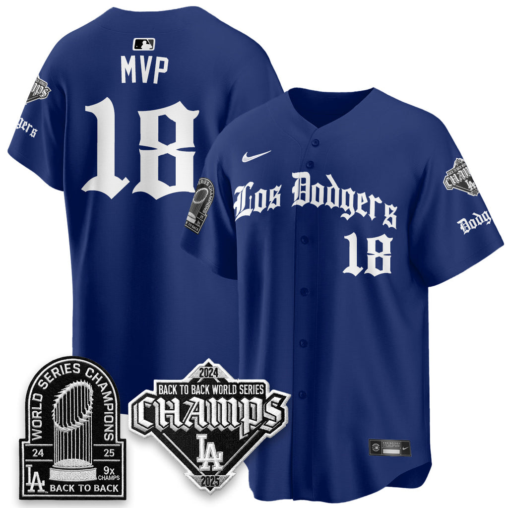 Los Angeles Dodgers World Series Champions B2B Patch Vapor Premier Limited Gothic Edition Jersey - All Stitched