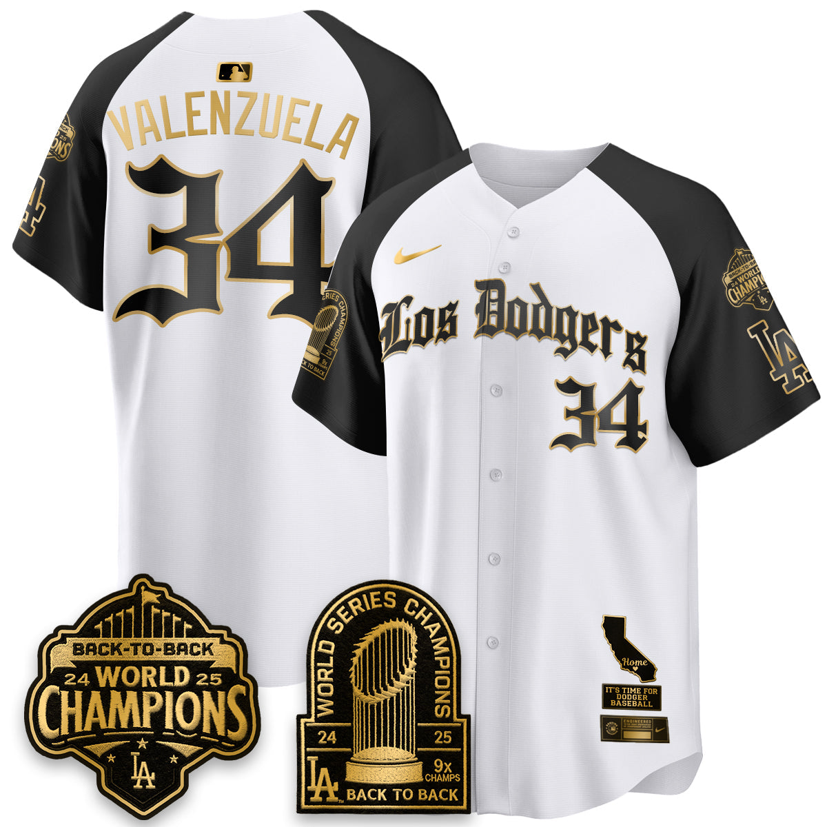 Los Angeles Dodgers World Series Champions Vapor Premier Limited Gothic Edition Jersey - All Stitched