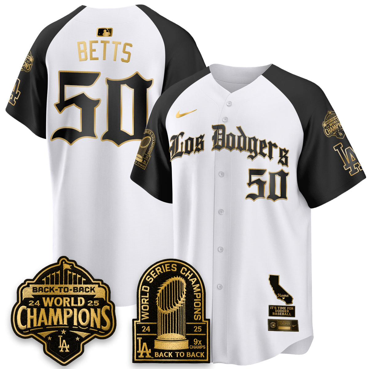Los Angeles Dodgers World Series Champions Vapor Premier Limited Gothic Edition Jersey - All Stitched