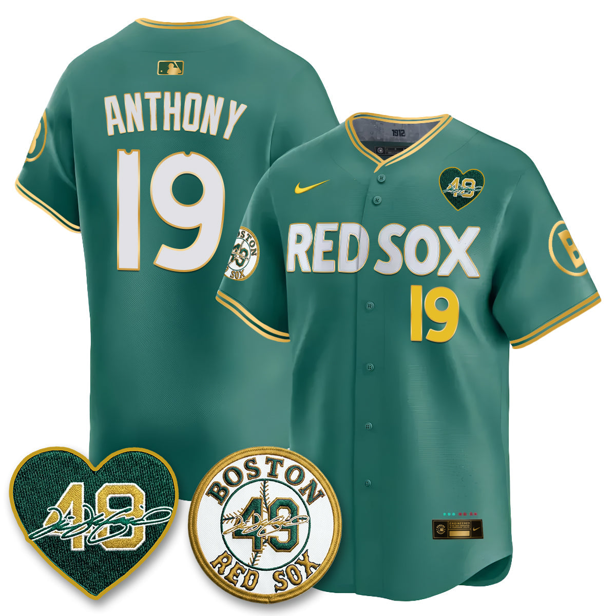 Boston Red Sox Tim Wakefield Memorial Patch Vaper Premier Limited Gold Edition Jersey - All Stitched