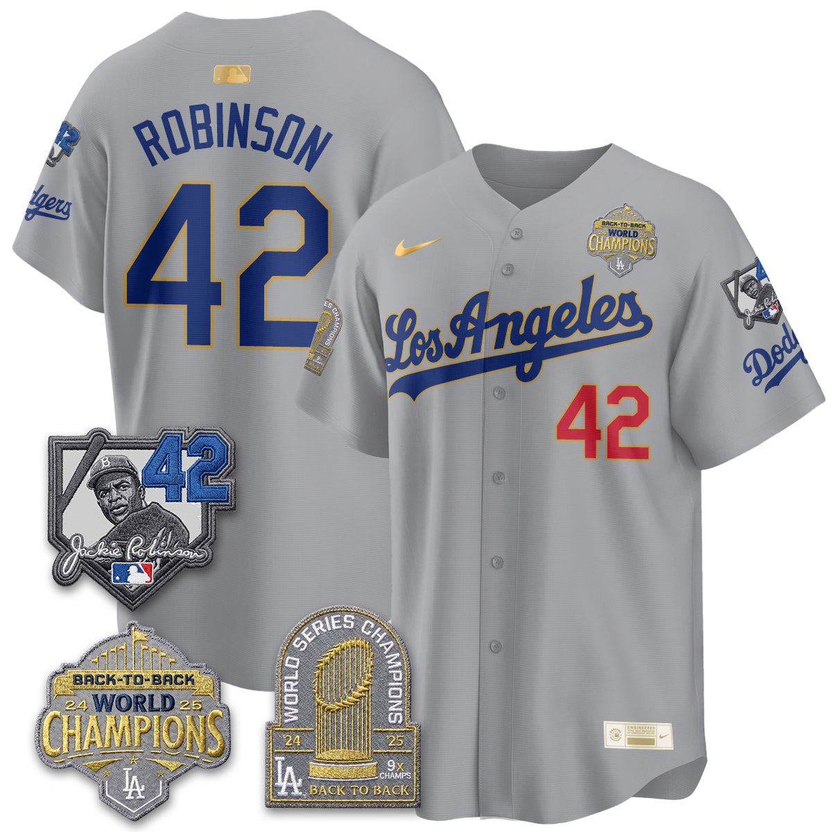 Los Angeles Dodgers 2026 New Era Gold Collection Vapor Limited Jersey - B2B Champs - All Stitched