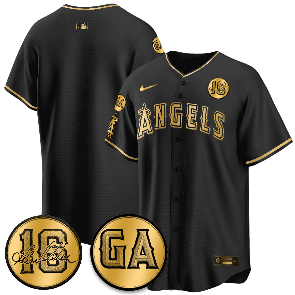 Los Angeles Angels Garret Anderson Tribute Patch Vapor Jersey - All Stitched V2