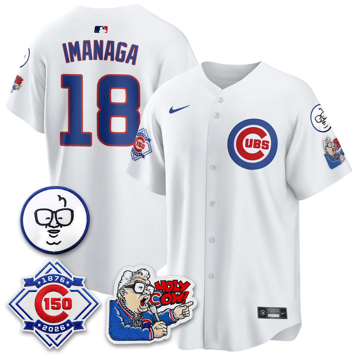 CHC 150th Anniversary Harry Caray Holy Cow Vapor Premier Limited Jersey - All Stitched V2