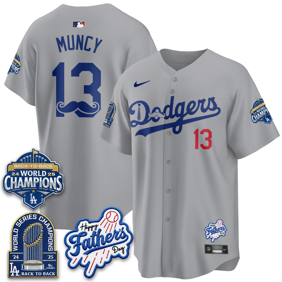 Los Angeles Dodgers Happy Father's Day 2026 Jersey - Stitched