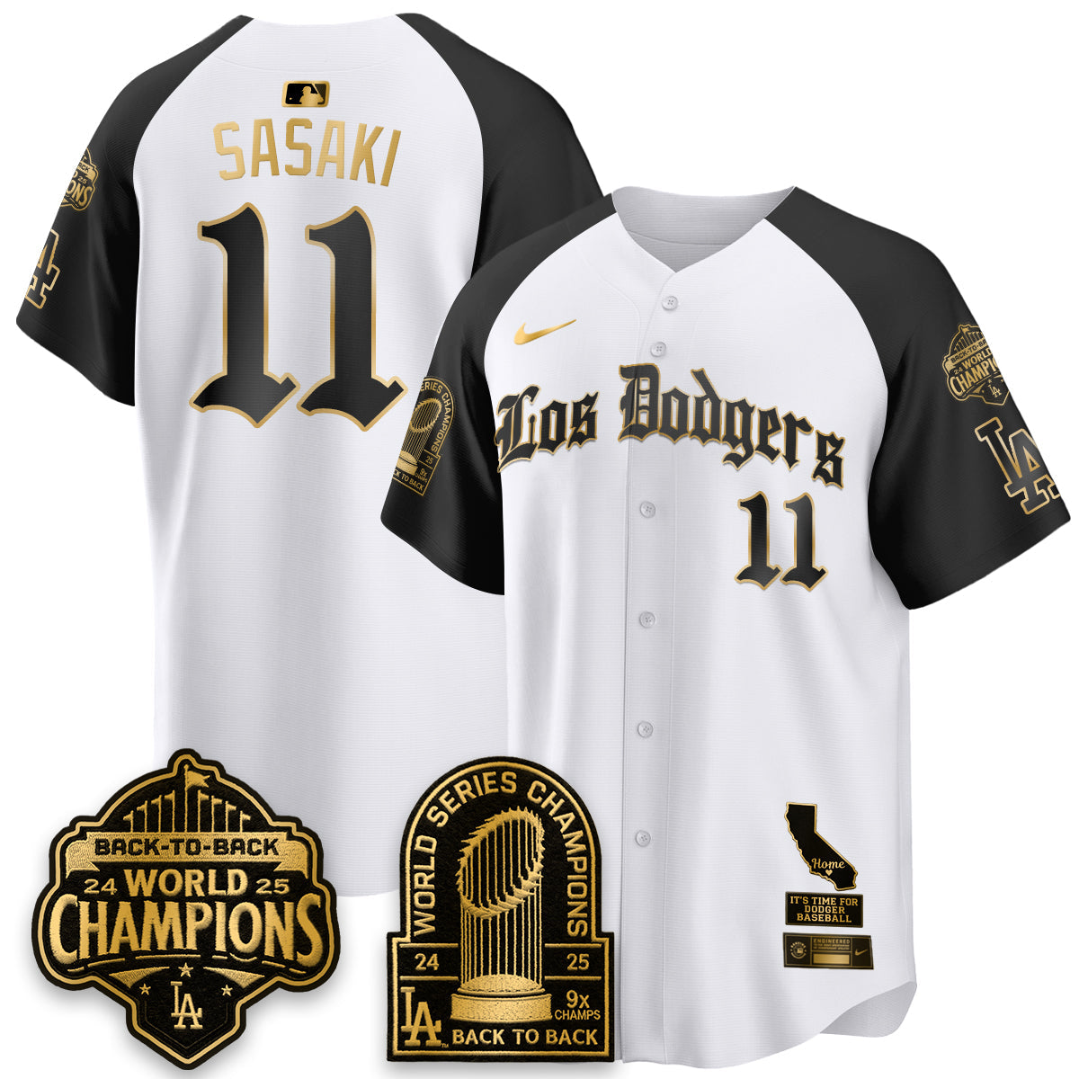 Los Angeles Dodgers World Series Champions Vapor Premier Limited Gothic Edition Jersey - All Stitched