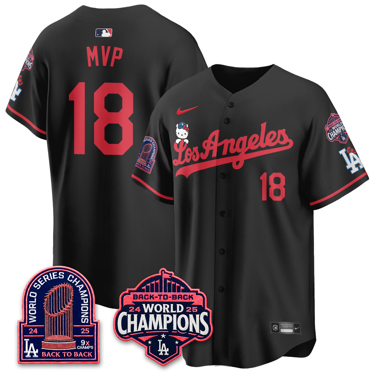 Los Angeles Dodgers x Hello Kitty Night 2026 Vapor Jersey - All Stitched - V2