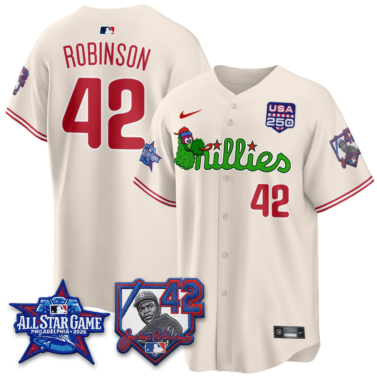 Philadelphia Phillies Phanatic 2026 New Era & 250th USA Vapor Limited Jersey - All Star Game - All Stitched