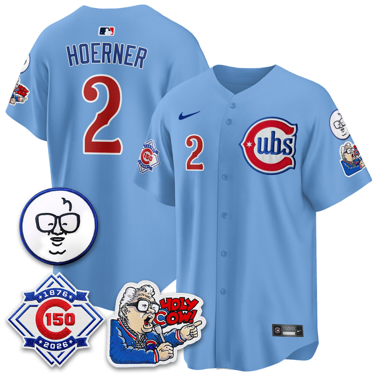 Chicago Cubs 150th Anniversary Harry Caray Holy Cow Vapor Premier Limited Jersey - All Stitched V2