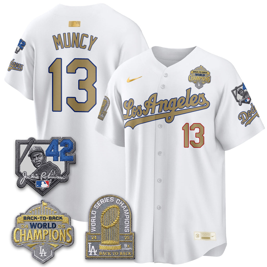 Los Angeles Dodgers 2026 New Era Gold Collection Vapor Limited Jersey - B2B Champs - All Stitched