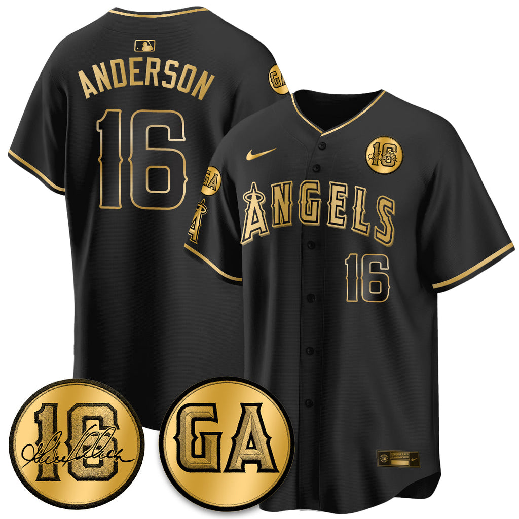 Los Angeles Angels Garret Anderson Tribute Patch Vapor Jersey - All Stitched V2