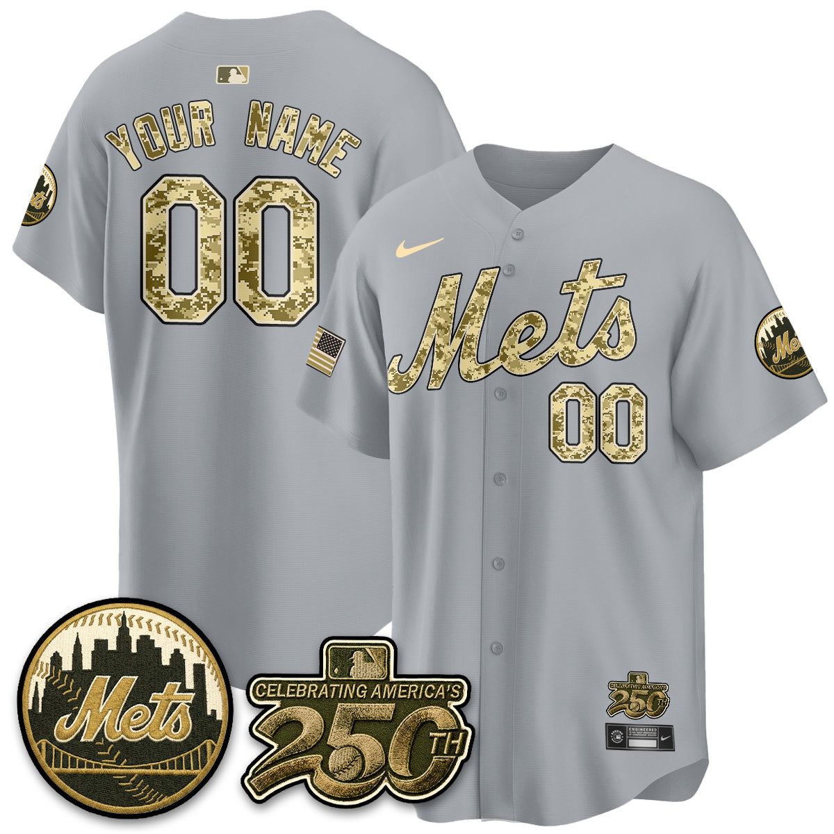 NYM Armed Forces Day Vapor Premier Limited Custom Jersey - All Stitched V2