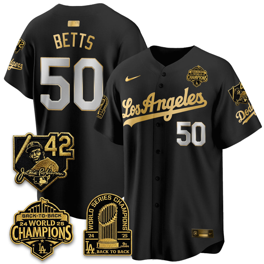 Los Angeles Dodgers 2026 New Era Gold Collection Vapor Limited Jersey - B2B Champs - All Stitched