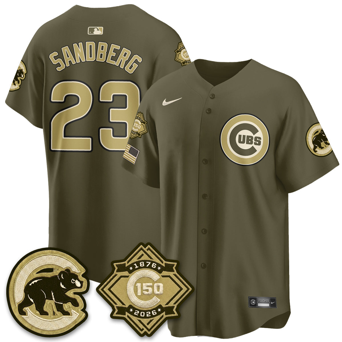 Chicago Cubs New Era Olive 2026 Armed Forces Day Jersey -All Stitched