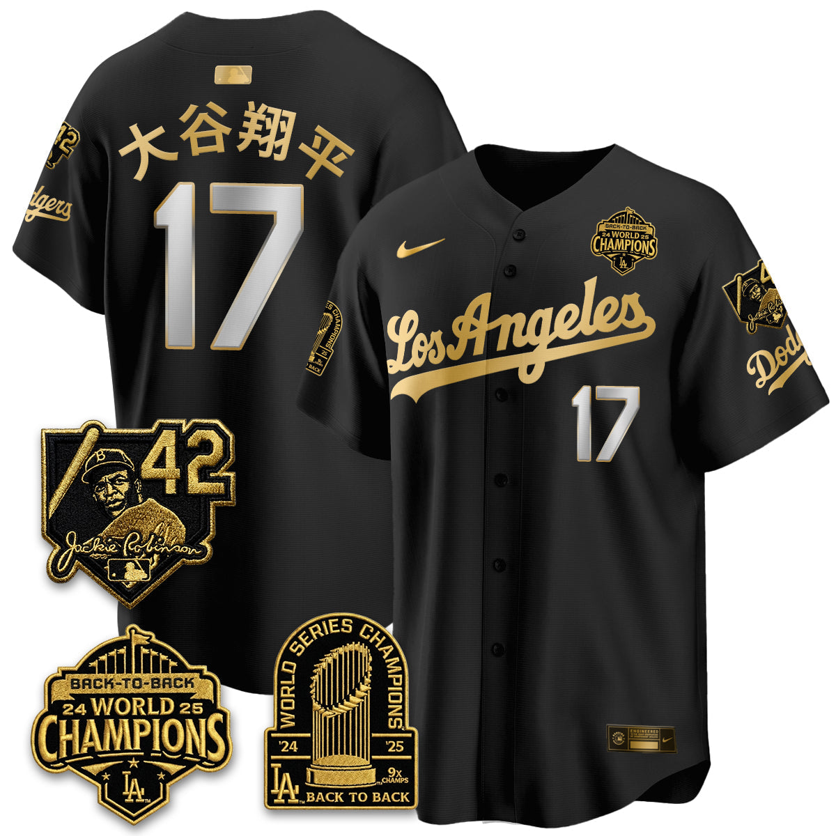 Los Angeles Dodgers 2026 New Era Gold Collection Vapor Limited Jersey - B2B Champs - All Stitched