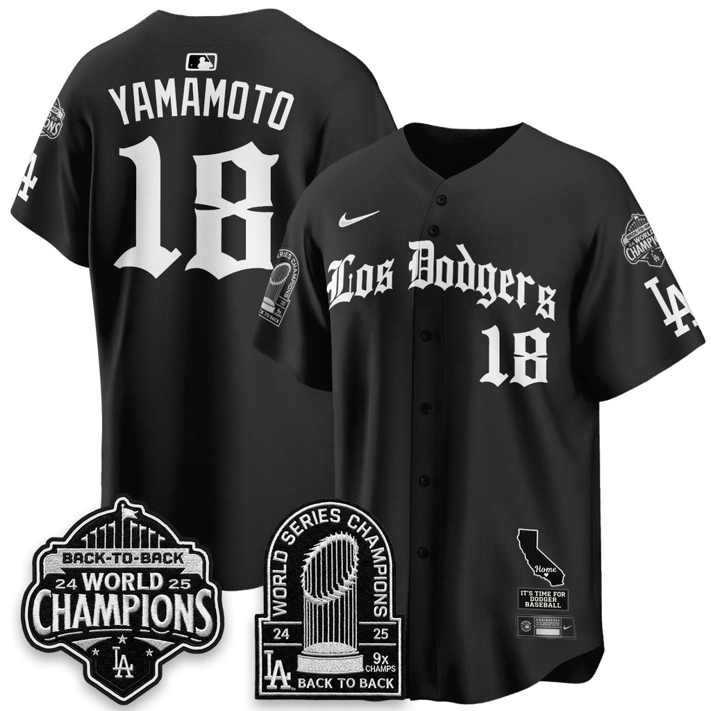 Los Angeles Dodgers World Series Champions Vapor Premier Limited Gothic Edition Jersey - All Stitched