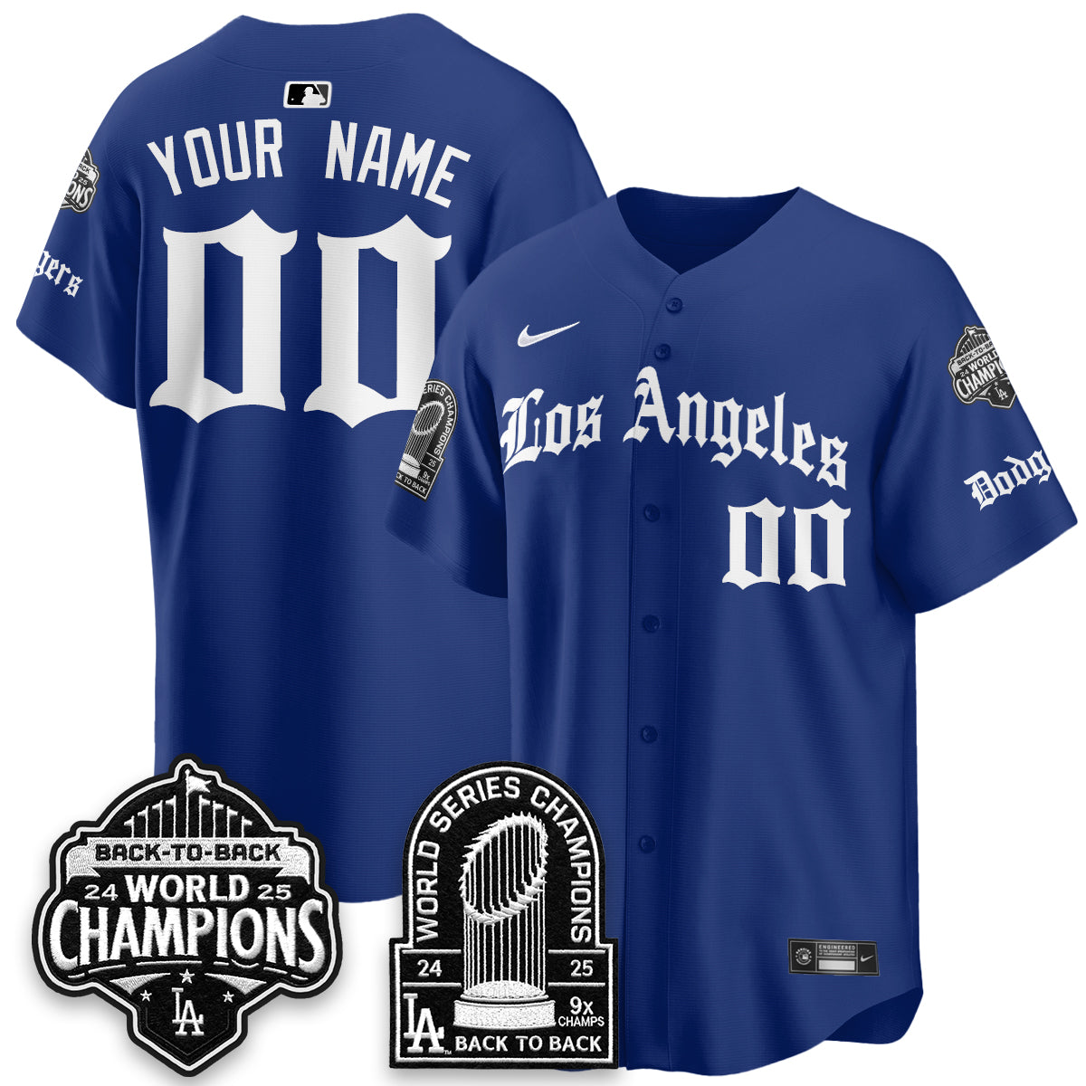 LAD WS Champions Back 2 Back Patch Vapor Premier Limited Gothic Edition Custom Jersey - All Stitched