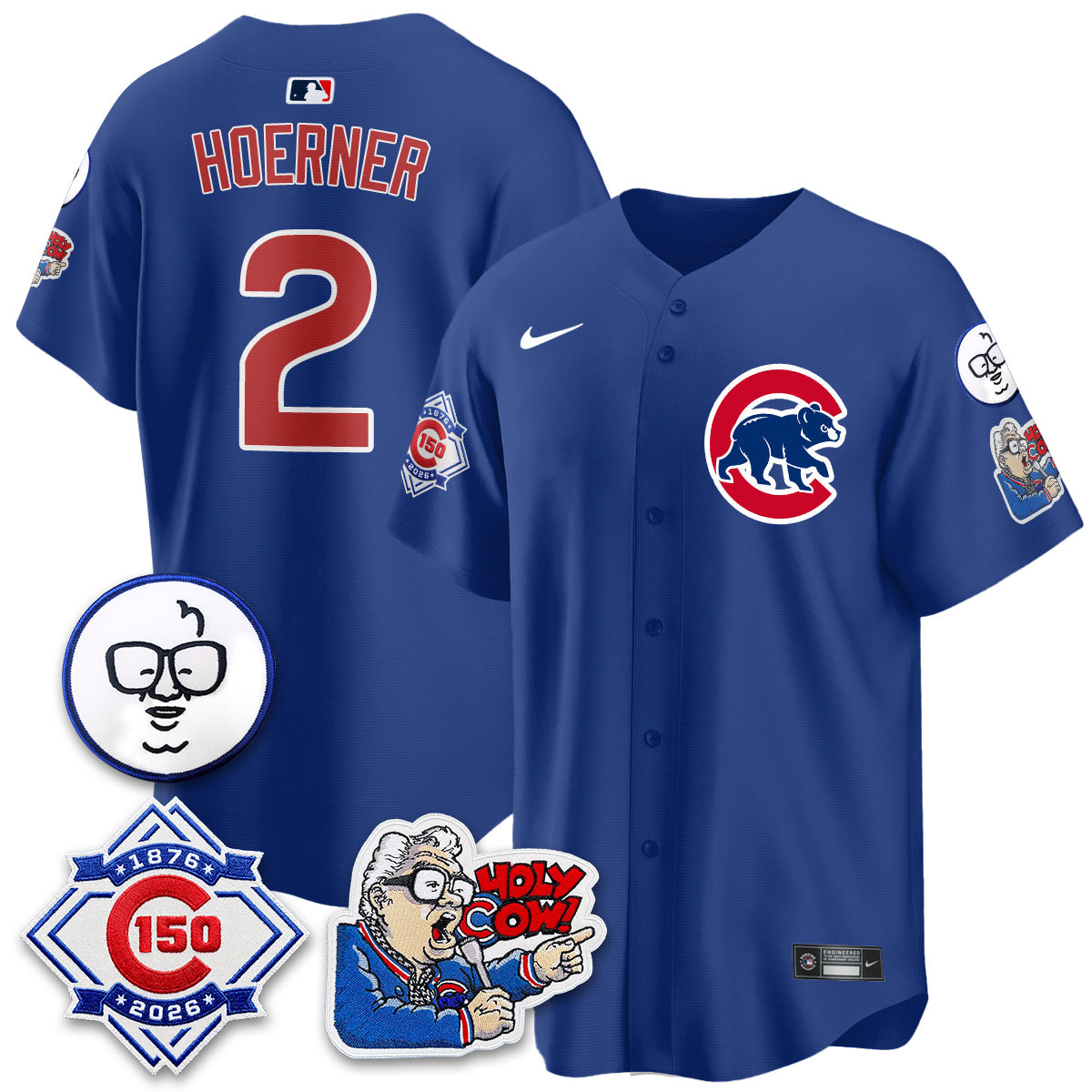 CHC 150th Anniversary Harry Caray Holy Cow Vapor Premier Limited Jersey - All Stitched V2