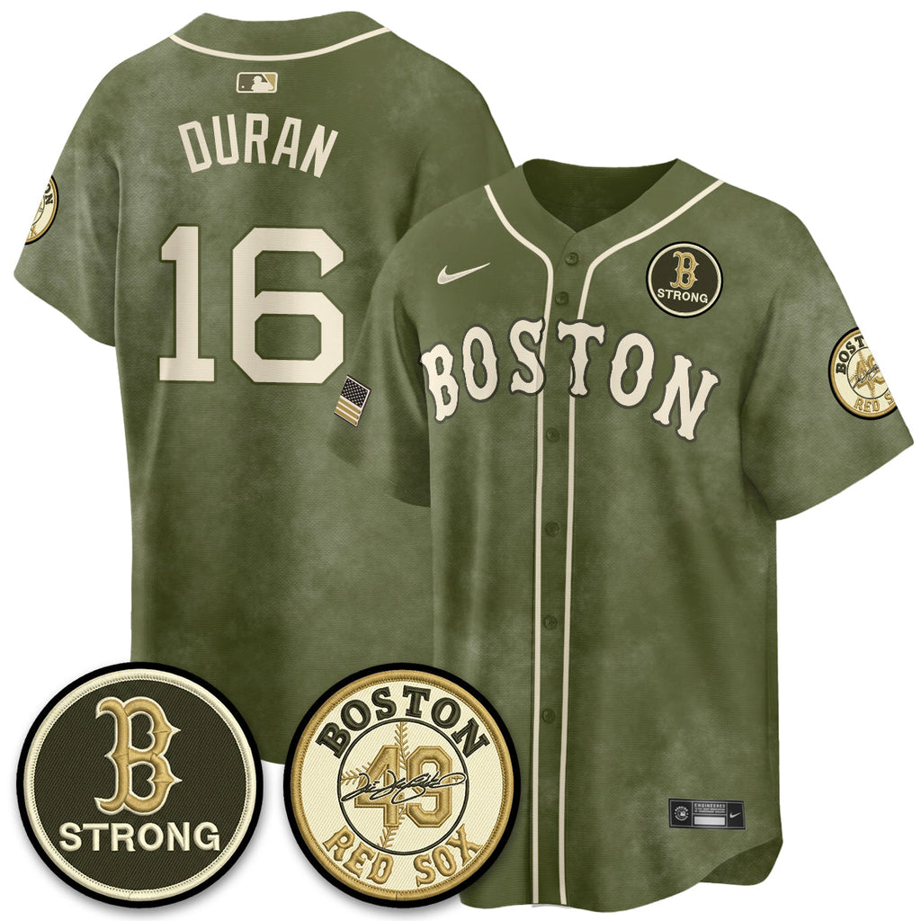 Boston Red Sox New Era Olive 2026 Armed Forces Day Jersey - All Stitched