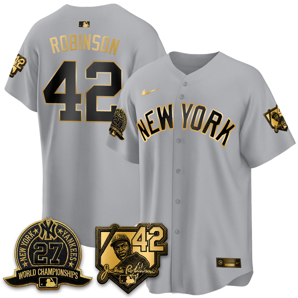 New York Yankees 2026 Jackie Robinson Day Vapor Limited Gold Edition Jersey - All Stitched