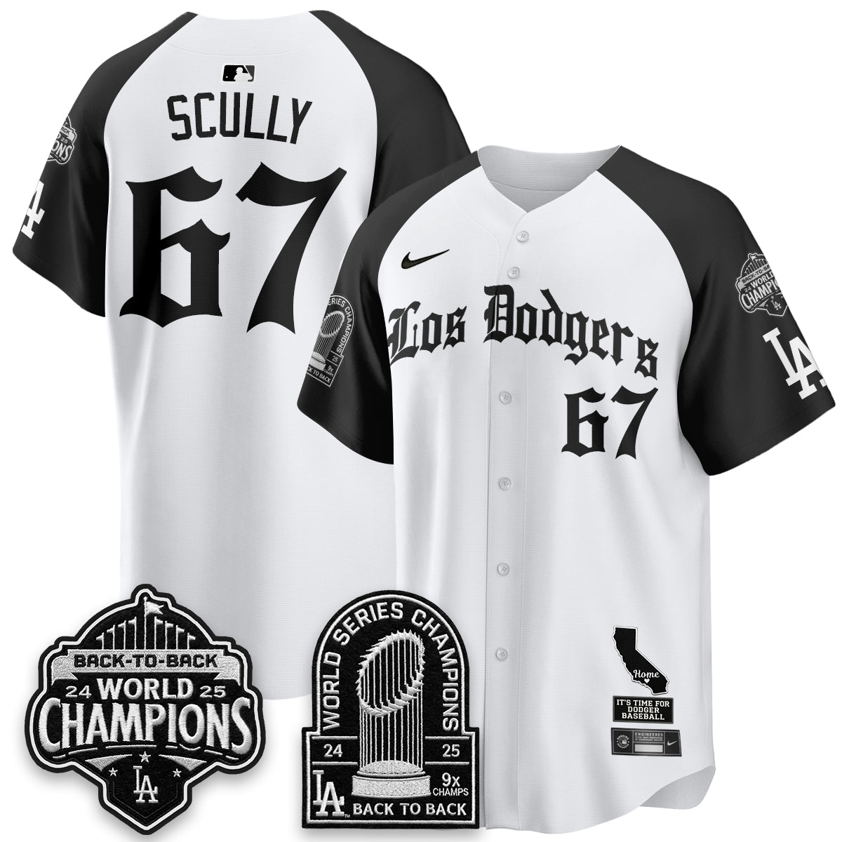 Los Angeles Dodgers World Series Champions Vapor Premier Limited Gothic Edition Jersey - All Stitched