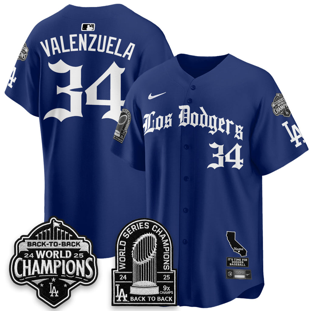 Los Angeles Dodgers World Series Champions Vapor Premier Limited Gothic Edition Jersey - All Stitched