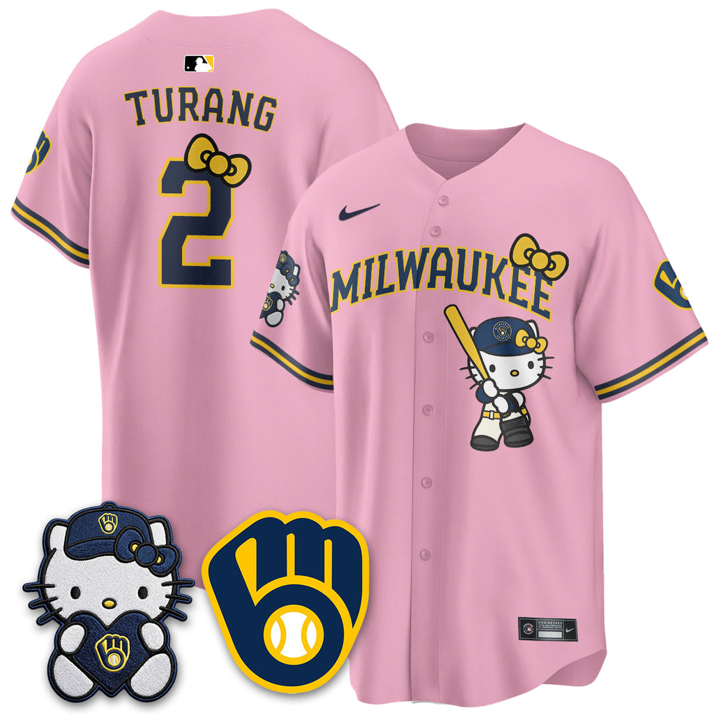 Milwaukee Brewers Meow KT Night Vapor Limited Jersey - All Stitched