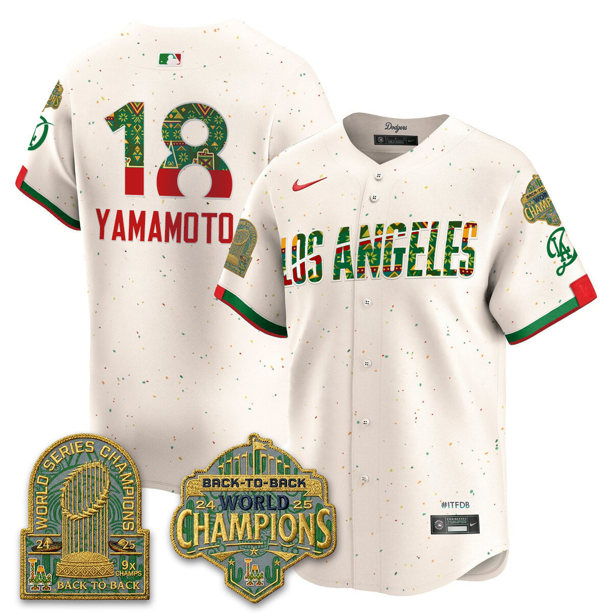 Los Angeles Dodgers x Mexican Heritage âLetâs Fiesta!â 2026 Limited Vapor Jersey - All Stitched