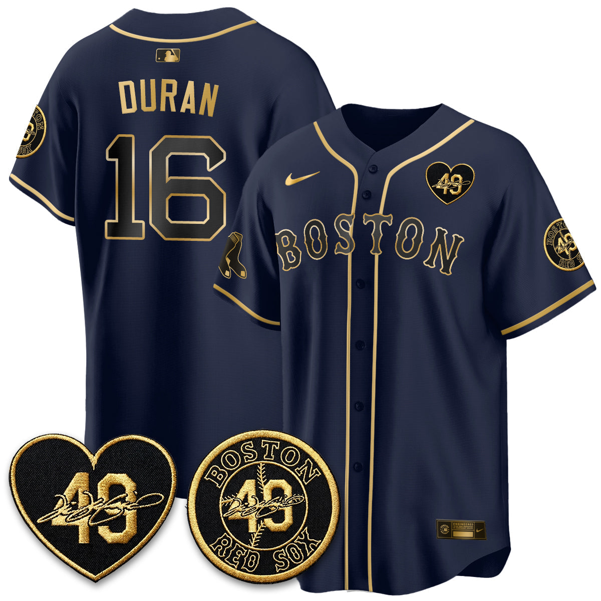 Boston Red Sox Tim Wakefield Memorial Patch Vaper Premier Limited Gold Edition Jersey - All Stitched