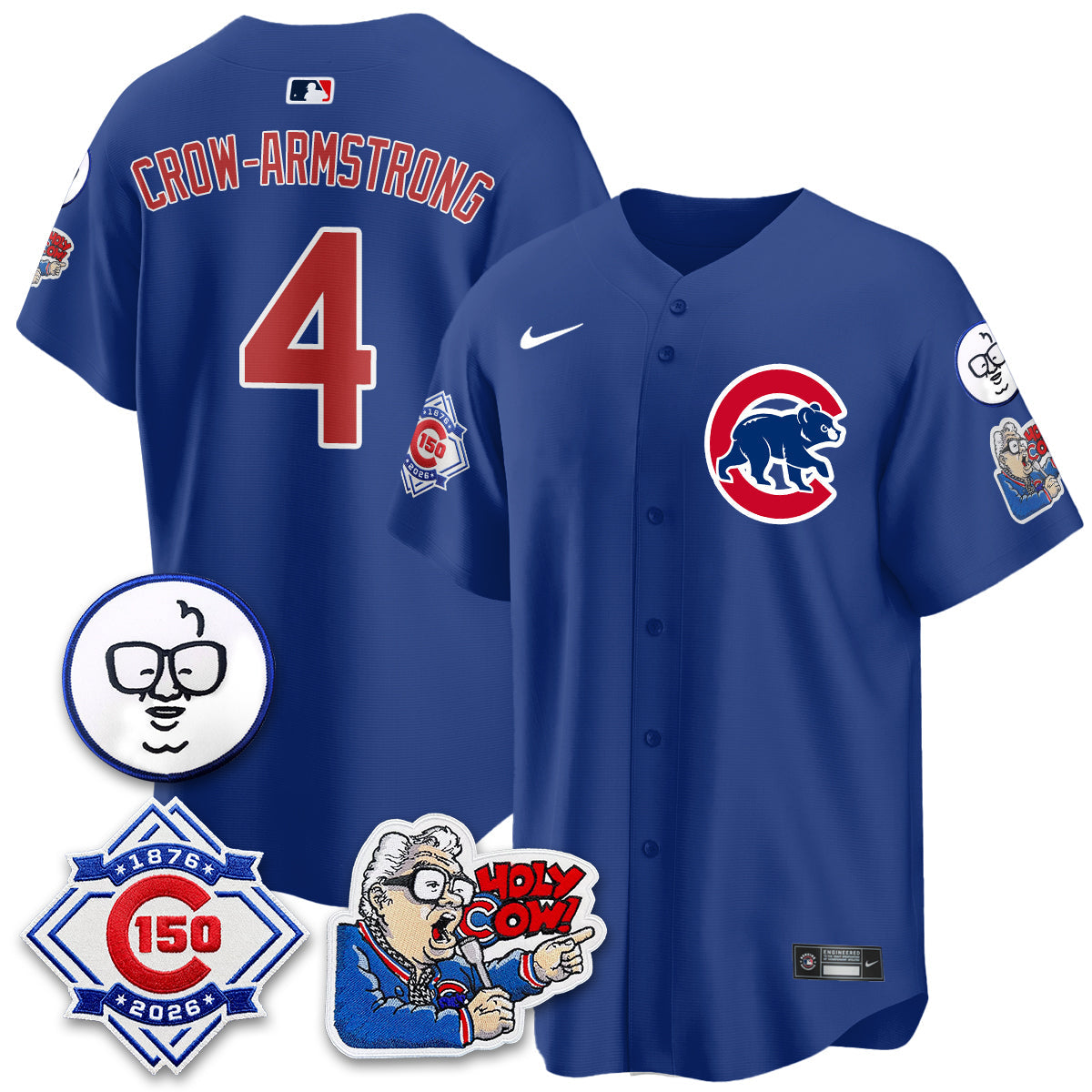 CHC 150th Anniversary Harry Caray Holy Cow Vapor Premier Limited Jersey - All Stitched V2