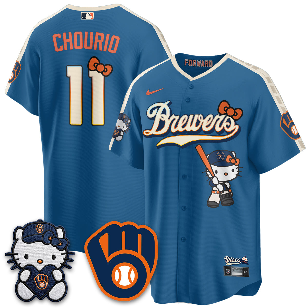 Milwaukee Brewers Meow KT Night Vapor Limited Jersey - All Stitched