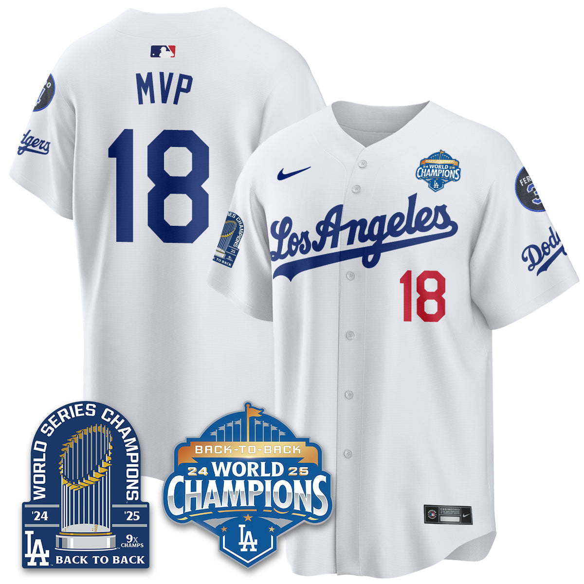 LAD Alternate  Vapor Limited Jersey - 9x Champs - Stitched