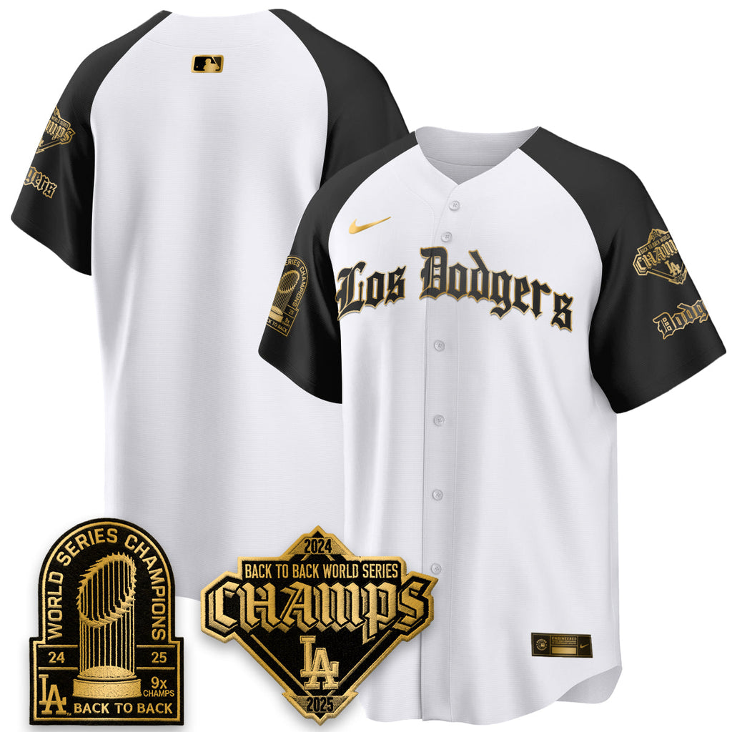Los Angeles Dodgers World Series Champions B2B Patch Vapor Premier Limited Gothic Edition Jersey - All Stitched