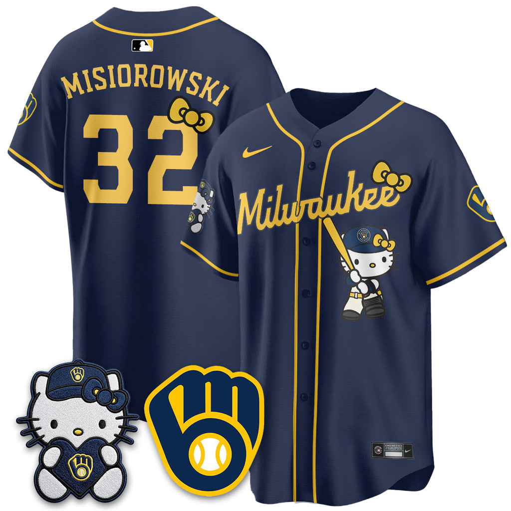 Milwaukee Brewers Meow KT Night Vapor Limited Jersey - All Stitched