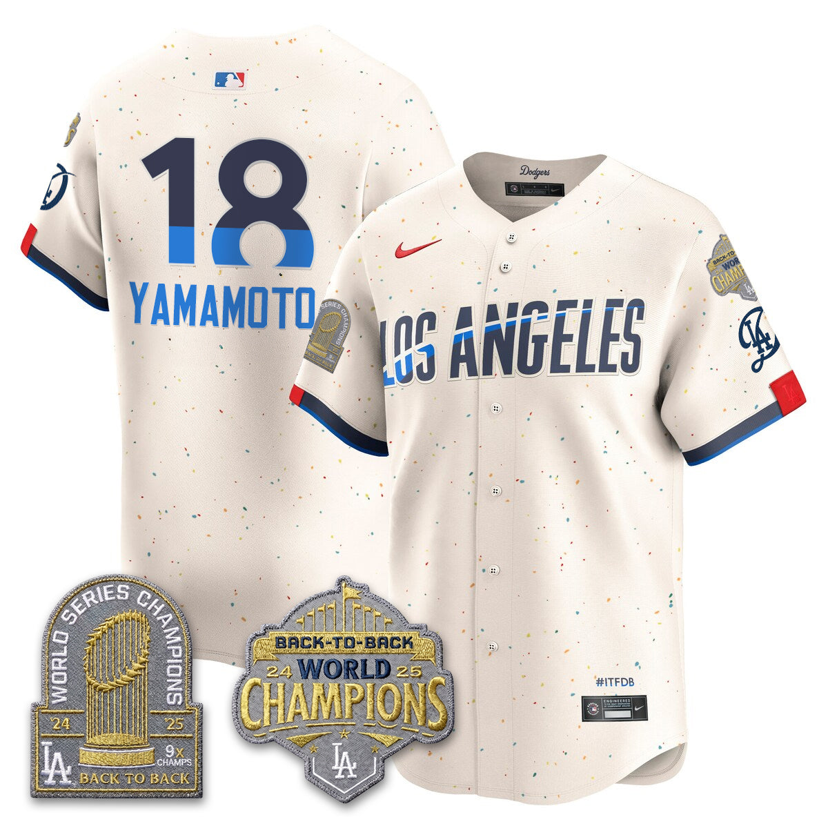 LAD Gold Collection Limited Gold Jersey - 9x & B2B Champs - Stitched