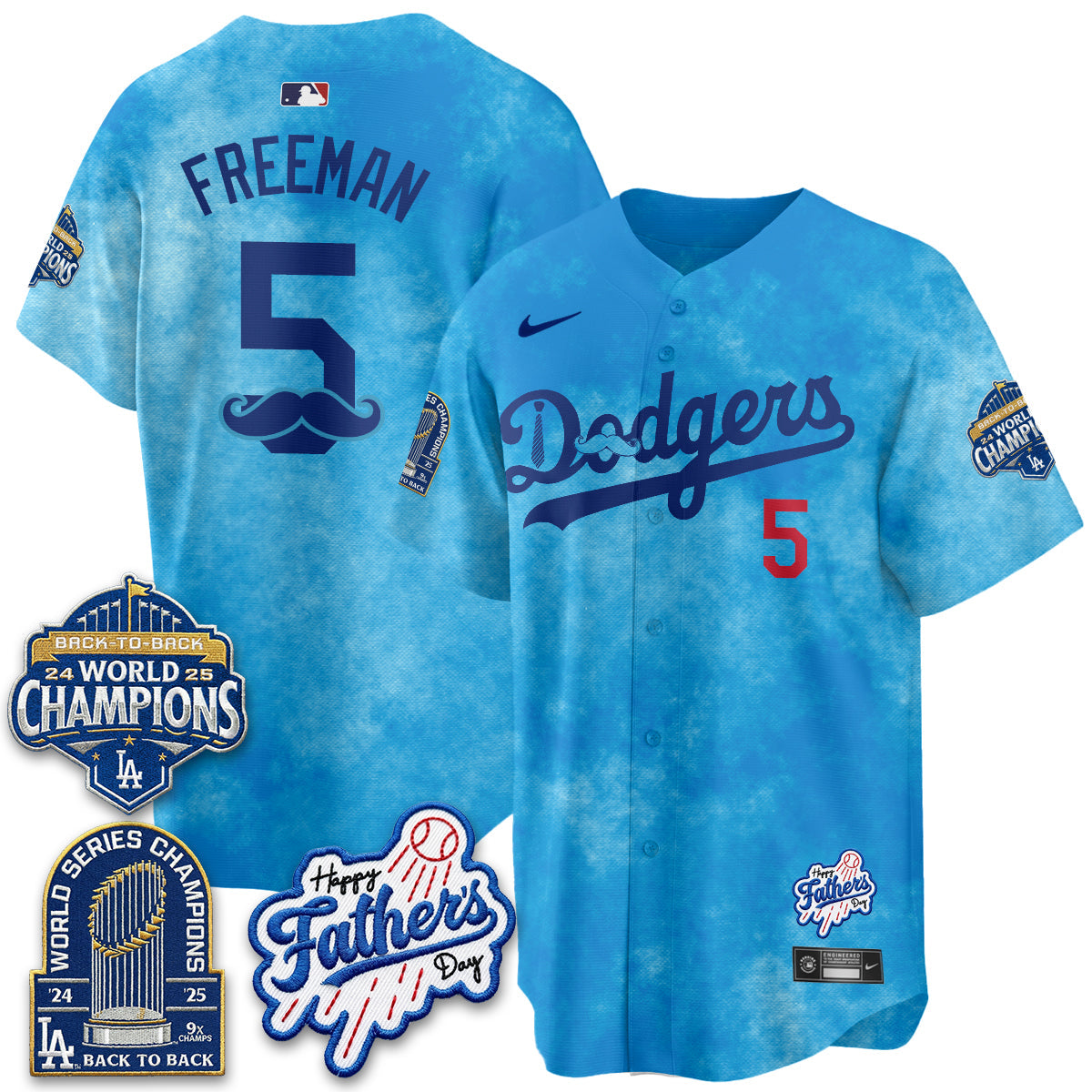Los Angeles Dodgers Happy Father's Day 2026 Jersey - Stitched