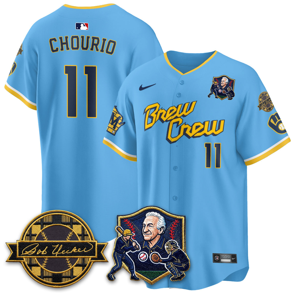 Milwaukee Brewers Bob Uecker - 54 Seasons for Brewers' Vapor Limited Gold Jersey - All Stitched
