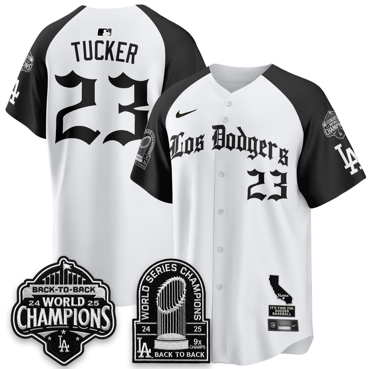 Los Angeles Dodgers World Series Champions Vapor Premier Limited Gothic Edition Jersey - All Stitched