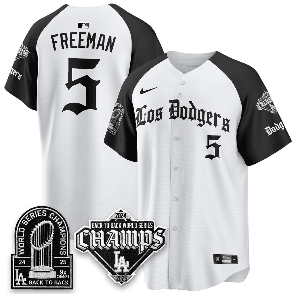 Los Angeles Dodgers World Series Champions B2B Patch Vapor Premier Limited Gothic Edition Jersey - All Stitched