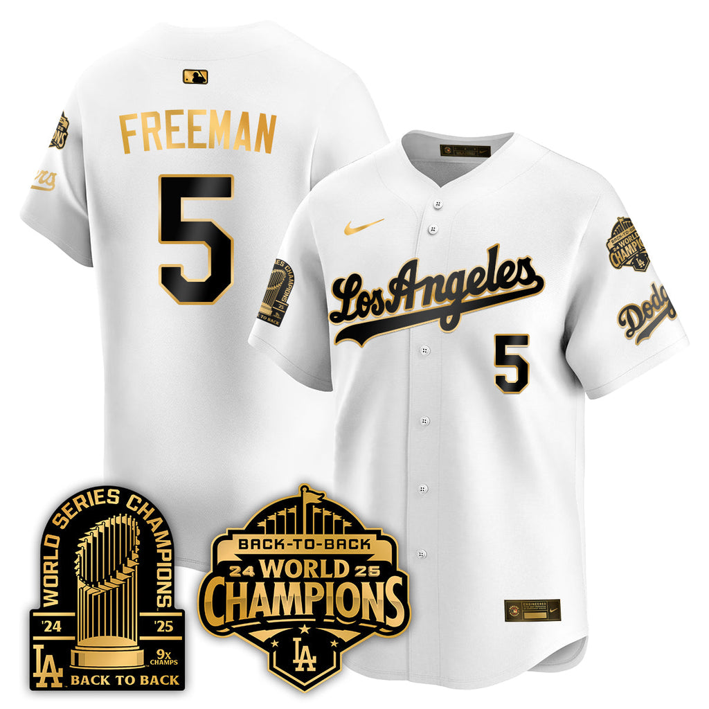 Los Angeles Dodgers Gold Collection Vapor Limited Jersey - 9x & B2B Champs - All Stitched