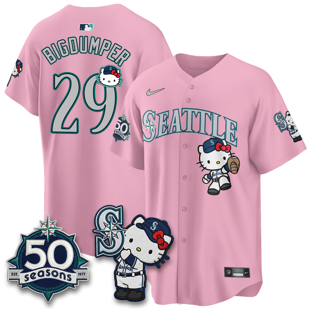 Seattle Mariners x Meow KT Night Limited Jersey - All Stitched V2