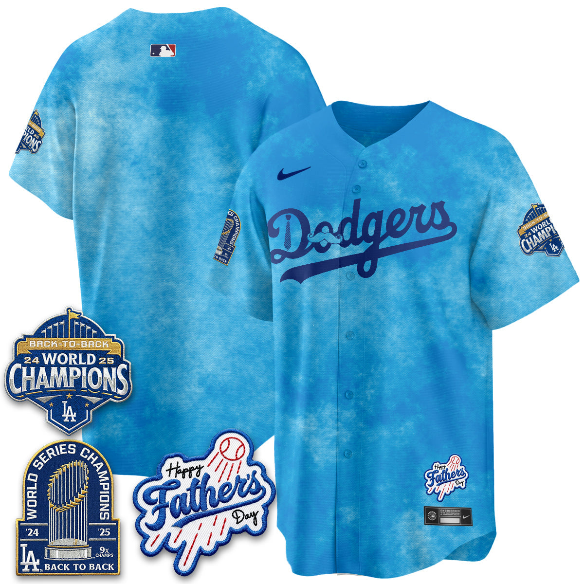 Los Angeles Dodgers Happy Father's Day 2026 Jersey - Stitched