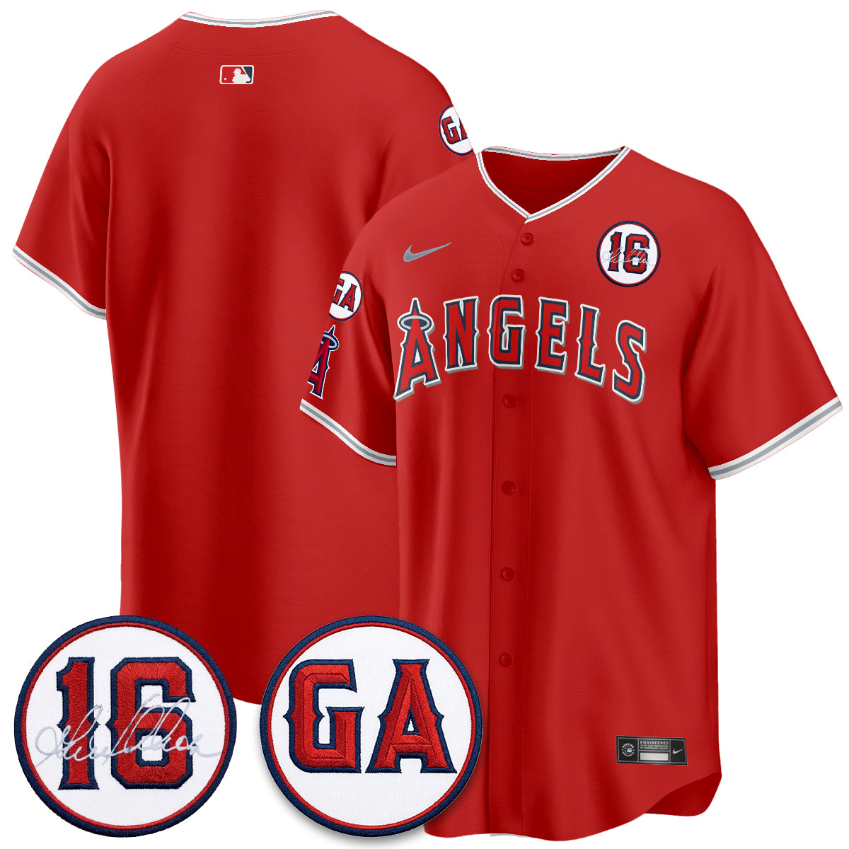 Los Angeles Angels Garret Anderson Tribute Patch Vapor Premier Limited Jersey - All Stitched